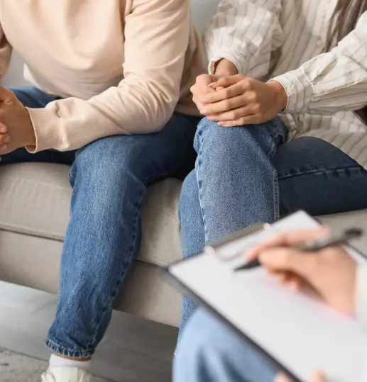 Couple attending a family mediation session in Scotland to resolve separation issues